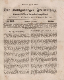 Der Königsberger Freimüthige, Nr. 126 Sonnabend, 21 Oktober 1848