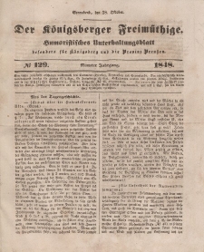 Der Königsberger Freimüthige, Nr. 129 Sonnabend, 28 Oktober 1848
