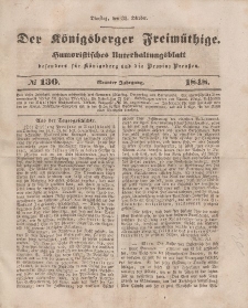 Der Königsberger Freimüthige, Nr. 130 Dienstag, 31 Oktober 1848