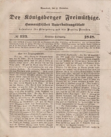 Der Königsberger Freimüthige, Nr. 132 Sonnabend, 4 November 1848