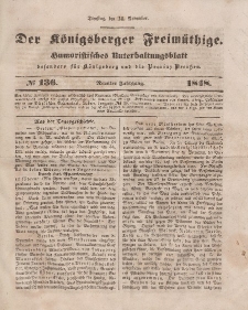 Der Königsberger Freimüthige, Nr. 136 Dienstag, 14 November 1848