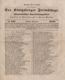 Der Königsberger Freimüthige, Nr. 146 Donnerstag, 7 Dezember 1848