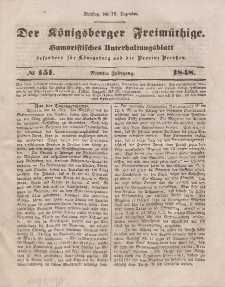 Der Königsberger Freimüthige, Nr. 151 Dienstag, 19 Dezember 1848