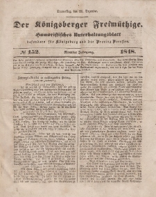 Der Königsberger Freimüthige, Nr. 152 Donnerstag, 21 Dezember 1848