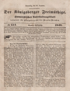 Der Königsberger Freimüthige, Nr. 154 Donnerstag, 28 Dezember 1848