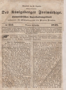 Der Königsberger Freimüthige, Nr. 155 Sonnabend, 30 Dezember 1848