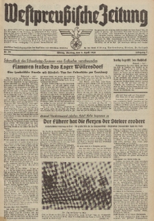 Westpreussische Zeitung, Nr. 79 Montag 4 April 1938, 7. Jahrgang