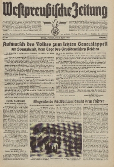 Westpreussische Zeitung, Nr. 80 Dienstag 5 April 1938, 7. Jahrgang