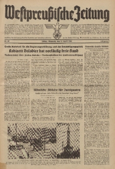 Westpreussische Zeitung, Nr. 87 Mittwoch 13 April 1938, 7. Jahrgang
