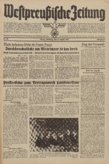 Westpreussische Zeitung, Nr. 90 Dienstag 19 April 1938, 7. Jahrgang