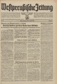 Westpreussische Zeitung, Nr. 95 Montag 25 April 1938, 7. Jahrgang