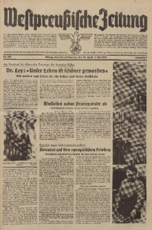 Westpreussische Zeitung, Nr. 100 Sonnabend/Sonntag 30 Apri/1 Mail 1938, 7. Jahrgang