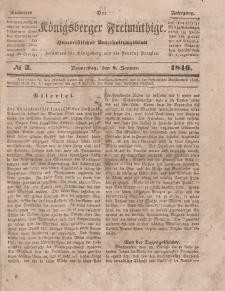 Der Königsberger Freimüthige, Nr. 3 Donnerstag, 8 Januar 1846