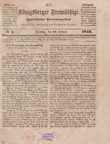 Der Königsberger Freimüthige, Nr. 5 Dienstag, 13 Januar 1846