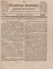 Der Königsberger Freimüthige, Nr. 6 Donnerstag, 15 Januar 1846