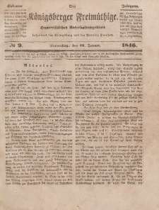 Der Königsberger Freimüthige, Nr. 9 Donnerstag, 22 Januar 1846