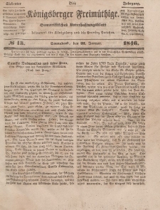 Der Königsberger Freimüthige, Nr. 13 Sonnabend, 31 Januar 1846