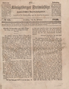 Der Königsberger Freimüthige, Nr. 14 Dienstag, 3 Februar 1846