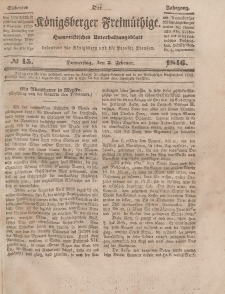 Der Königsberger Freimüthige, Nr. 15 Donnerstag, 5 Februar 1846