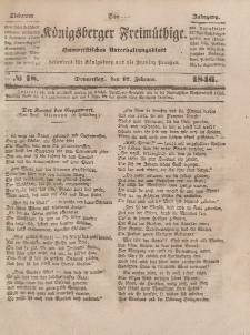 Der Königsberger Freimüthige, Nr. 18 Donnerstag, 12 Februar 1846
