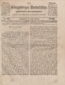 Der Königsberger Freimüthige, Nr. 19 Sonnabend, 14 Februar 1846
