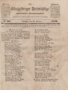 Der Königsberger Freimüthige, Nr. 20 Dienstag, 17 Februar 1846