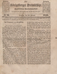 Der Königsberger Freimüthige, Nr. 23 Dienstag, 24 Februar 1846