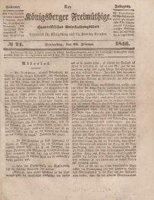 Der Königsberger Freimüthige, Nr. 24 Donnerstag, 26 Februar 1846