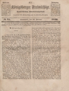 Der Königsberger Freimüthige, Nr. 25 Sonnabend, 28 Februar 1846