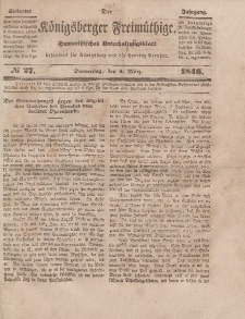Der Königsberger Freimüthige, Nr. 27 Donnerstag, 5 März 1846
