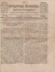 Der Königsberger Freimüthige, Nr. 27 Donnerstag, 5 März 1846
