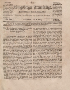 Der Königsberger Freimüthige, Nr. 28 Sonnabend, 7 März 1846