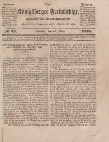 Der Königsberger Freimüthige, Nr. 29 Dienstag, 10 März 1846