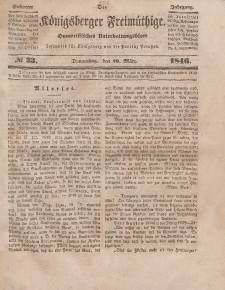 Der Königsberger Freimüthige, Nr. 33 Donnerstag, 19 März 1846
