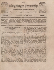 Der Königsberger Freimüthige, Nr. 36 Donnerstag, 26 März 1846