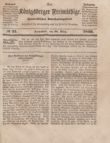 Der Königsberger Freimüthige, Nr. 37 Sonnabend, 28 März 1846