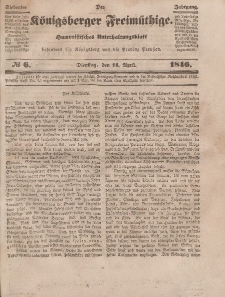 Der Königsberger Freimüthige, Nr. 6 Dienstag, 14 April 1846