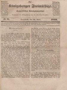 Der Königsberger Freimüthige, Nr. 11 Sonnabend, 25 April 1846
