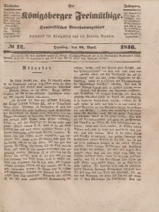 Der Königsberger Freimüthige, Nr. 12 Dienstag, 28 April 1846