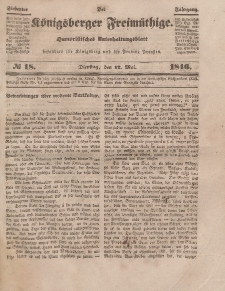Der Königsberger Freimüthige, Nr. 18 Dienstag, 12 Mai 1846