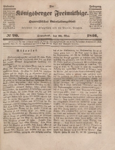 Der Königsberger Freimüthige, Nr. 20 Sonnabend, 16 Mai 1846