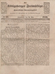 Der Königsberger Freimüthige, Nr. 22 Sonnabend, 23 Mai 1846