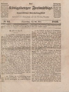 Der Königsberger Freimüthige, Nr. 24 Donnerstag, 28 Mai 1846