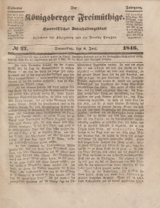 Der Königsberger Freimüthige, Nr. 27 Donnerstag, 4 Juni 1846