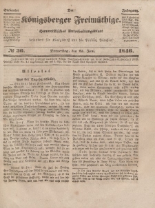 Der Königsberger Freimüthige, Nr. 36 Donnerstag, 25 Juni 1846