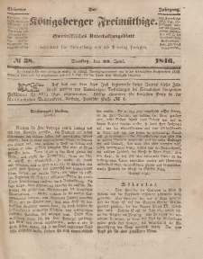 Der Königsberger Freimüthige, Nr. 38 Dienstag, 30 Juni 1846