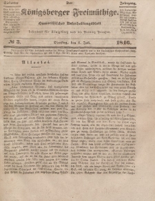 Der Königsberger Freimüthige, Nr. 3 Dienstag, 7 Juli 1846