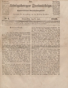 Der Königsberger Freimüthige, Nr. 4 Donnerstag, 9 Juli 1846