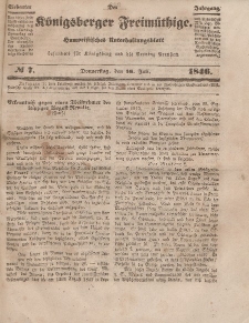 Der Königsberger Freimüthige, Nr. 7 Donnerstag, 16 Juli 1846