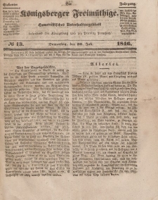 Der Königsberger Freimüthige, Nr. 13 Donnerstag, 30 Juli 1846